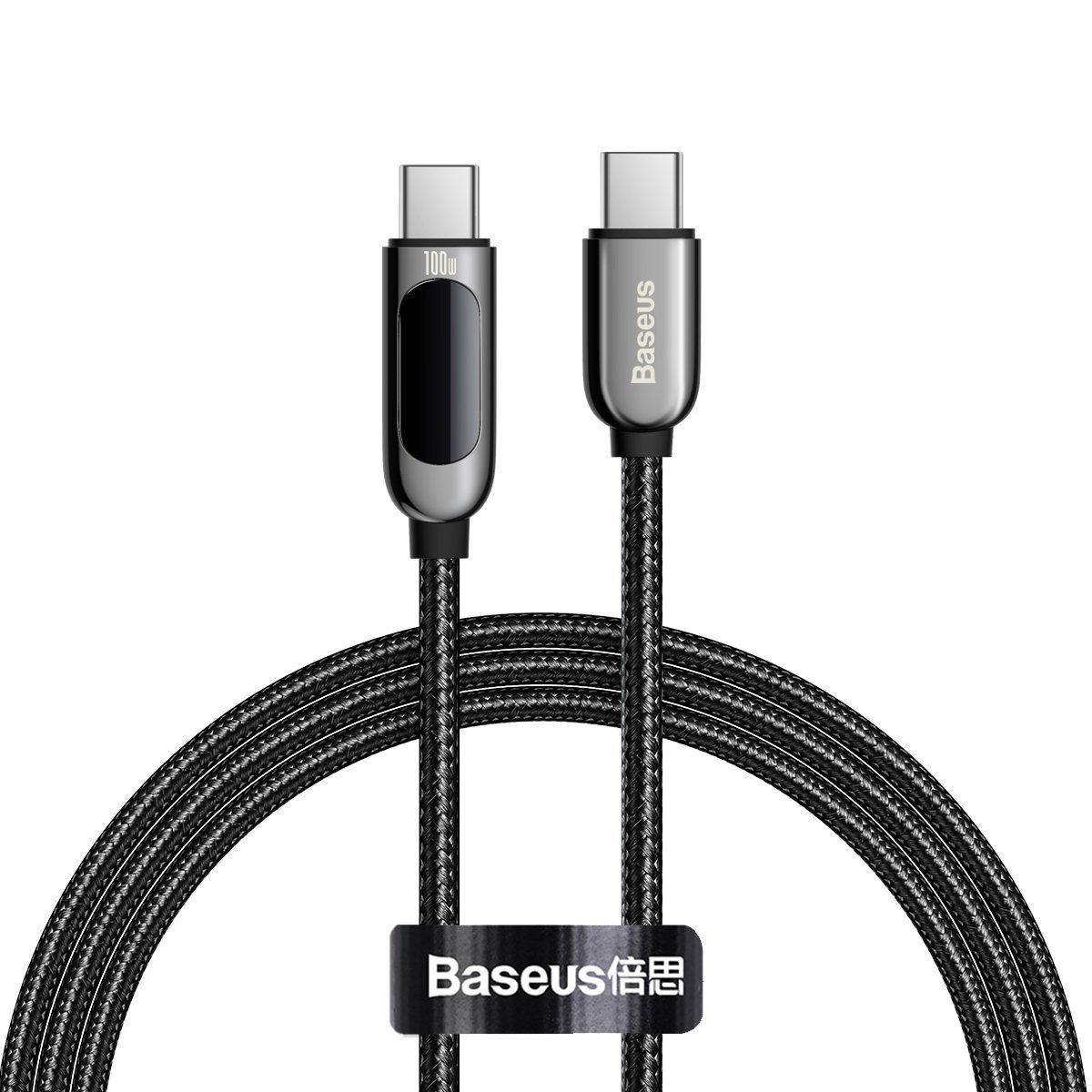 Baseus Display Kabel, USB Type-C - USB Type-C, 100W, schwarz, 1m
