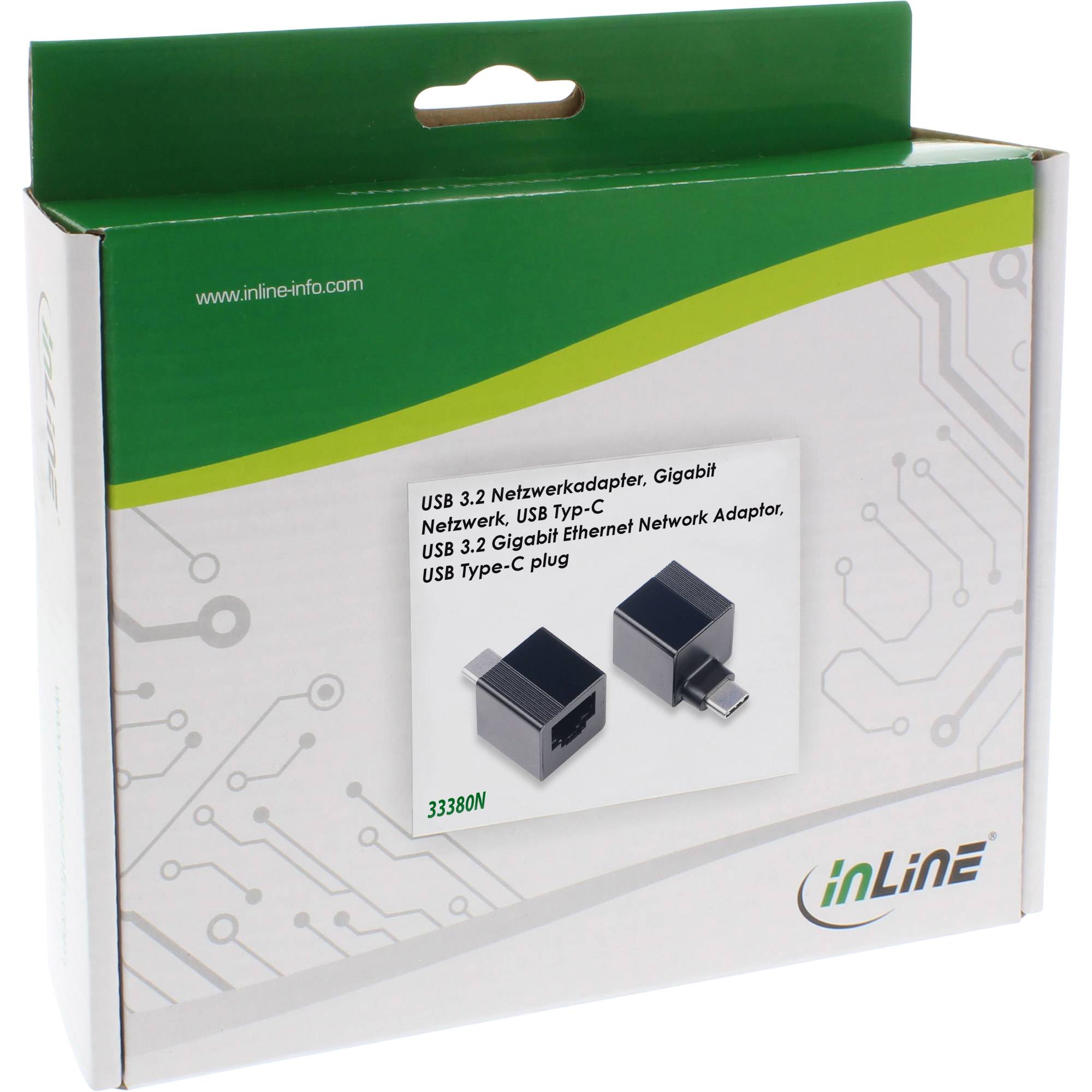 INLINE - USB 3.2 zu 1Gb/s Netzwerkadapter - USB-C zu RJ45
