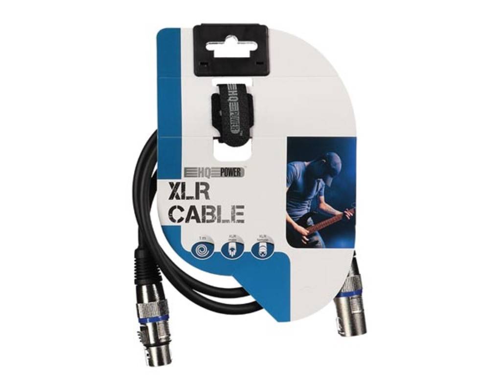 PROFESSIONELLES XLR-KABEL, XLR-STECKER AUF XLR-BUCHSE - SCHWARZ (1m)