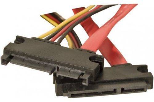 SATA Verlängerungskabel, SATA 22 Pin Stecker an SATA 22 Pin Buchse (5V + 12V), 0,5 m