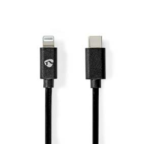 Nedis CCGP39650BK20 - 2 m - Lightning - USB C - Männlich - Männlich - Schwarz