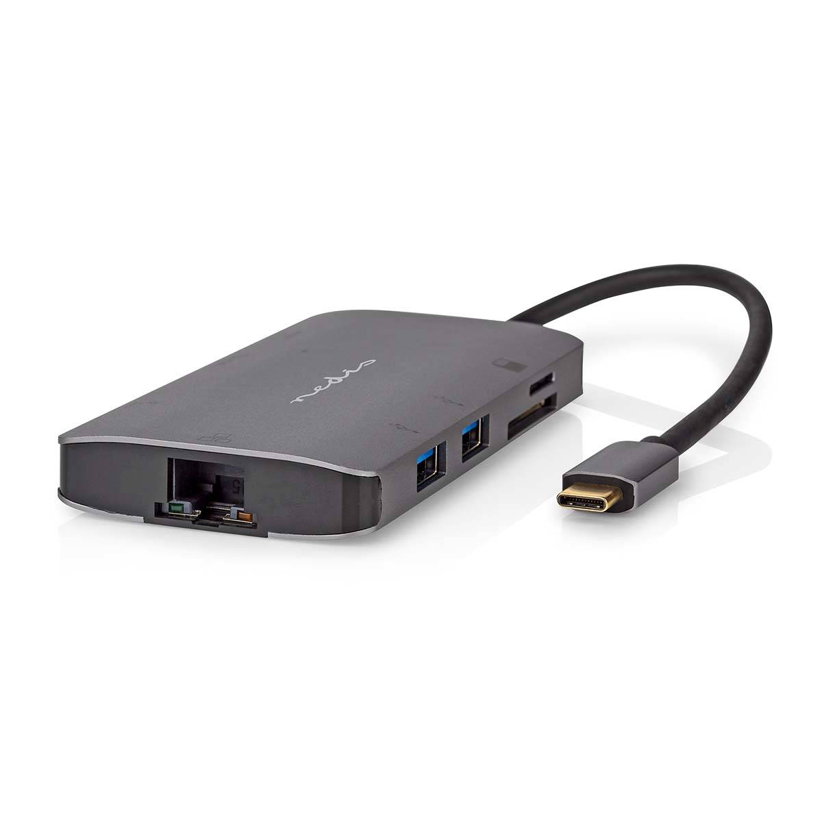 Nedis CCBW64240AT02 - USB 3.2 Gen 1 (3.1 Gen 1) Type-C - 100 W - 5000 Mbit/s - Anthrazit - MicroSD (TransFlash) - SD - 4K Ultra HD