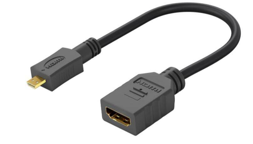 MicroConnect - HDMI-Adapter - 19 pin micro HDMI Type D männlich zu HDMI weiblich