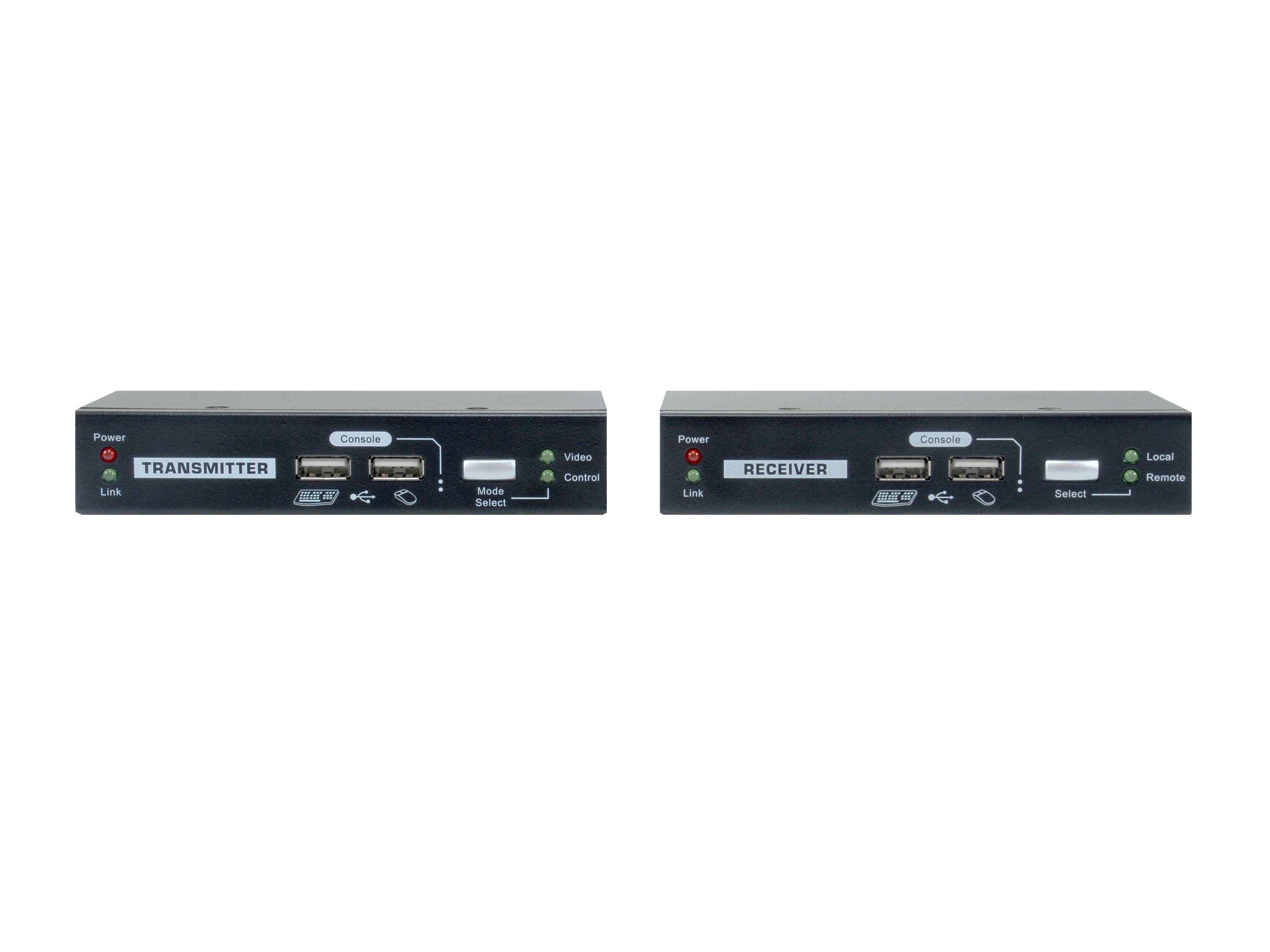 LevelOne KVM over Cat.5 Extender - Sender und Empfänger - Kabelgebunden - 100 m - Cat5 - Cat5e - 1920 x 1200 Pixel - Tastenkombination - Drucktasten