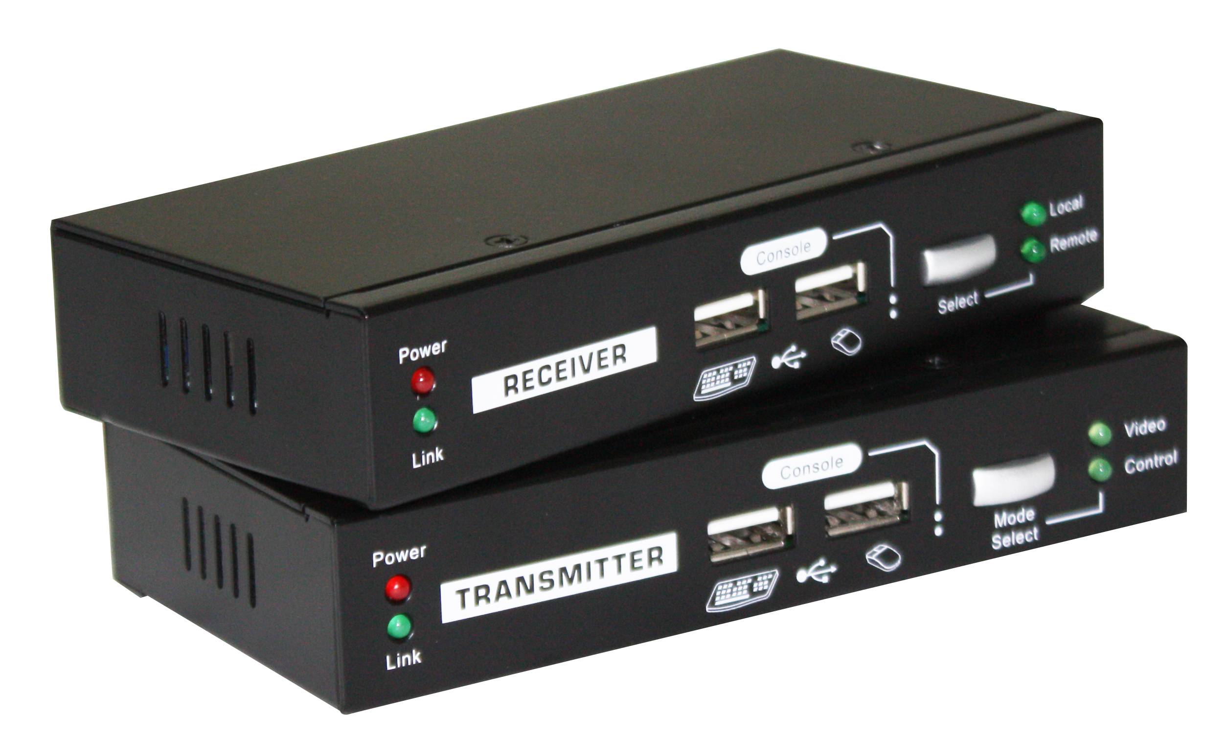 LevelOne KVM over Cat.5 Extender - Sender und Empfänger - Kabelgebunden - 100 m - Cat5 - Cat5e - 1920 x 1200 Pixel - Tastenkombination - Drucktasten