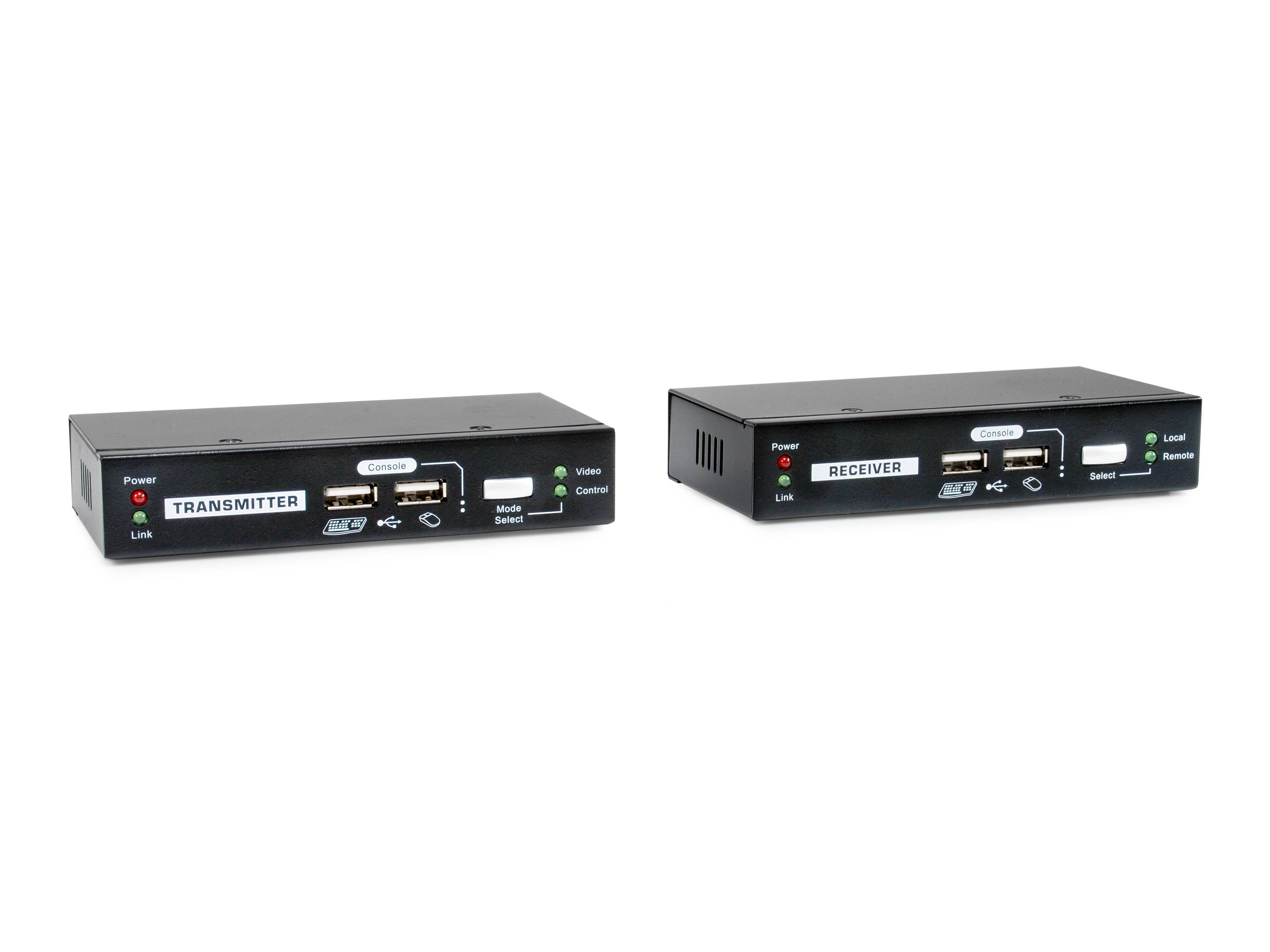 LevelOne KVM over Cat.5 Extender - Sender und Empfänger - Kabelgebunden - 100 m - Cat5 - Cat5e - 1920 x 1200 Pixel - Tastenkombination - Drucktasten