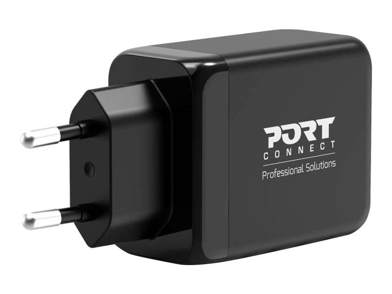 PORT DESIGNS - PORT Connect - Netzteil - GaN-Technologie - 65 Watt - 3.25 A - QC 3.0, PD 3.0 - 2 Ausgabeanschlussstellen