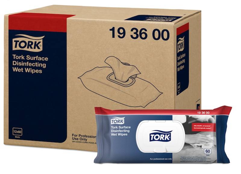 TORK Feuchte Desinfektionstücher für Oberflächen - 60 Stück(e) - Weiß - Box