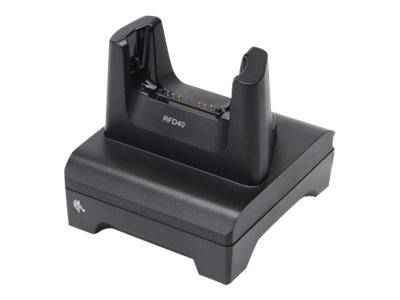 Schwarze RFID-Kartenleser-Dockingstation mit offenem Schlitz und USB-Basis