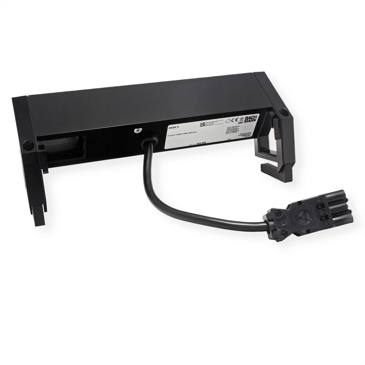 BACHMANN DESK2 2xUTE 1xUSB C 30W 1xCM 0,2m GST18 RAL9005