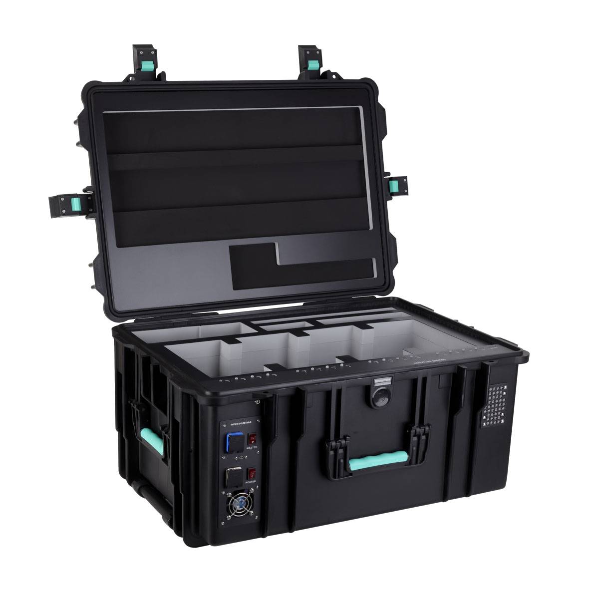 DEQSTER - KT16S 2. Generation - Tabletkoffer - iPadkoffer - USB-C - für 16 Tablets und Apple iPads, schwarz, robust, sta