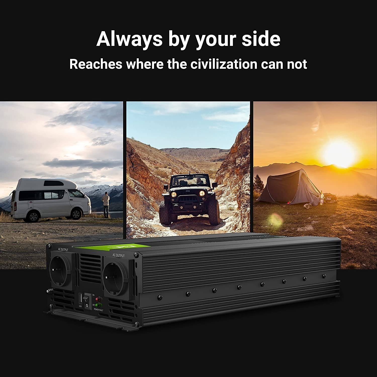 Green Cell INV24, Universal, Auto, 24 V, 1500 W, 230 V, DC-to-AC