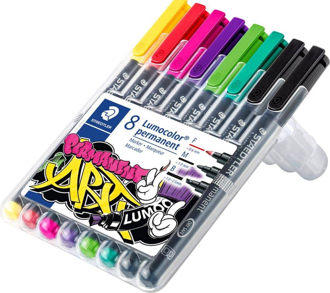 Staedtler Lumocolor 31-S WP8 Permanent-Marker Sortiert Schwarz