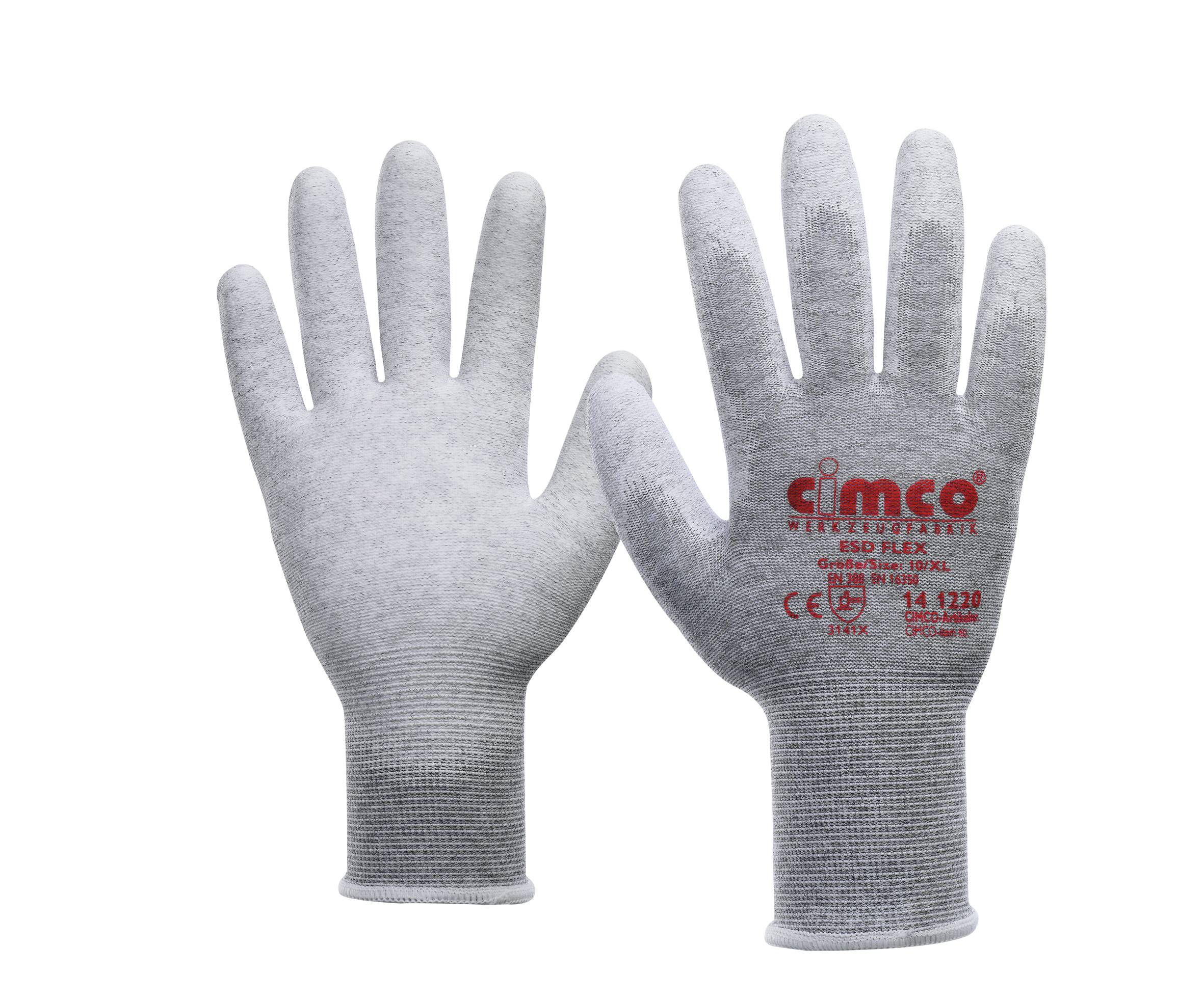 Cimco 141218 - Werkstatthandschuhe - Grau - M - EUE - Erwachsener - Unisex