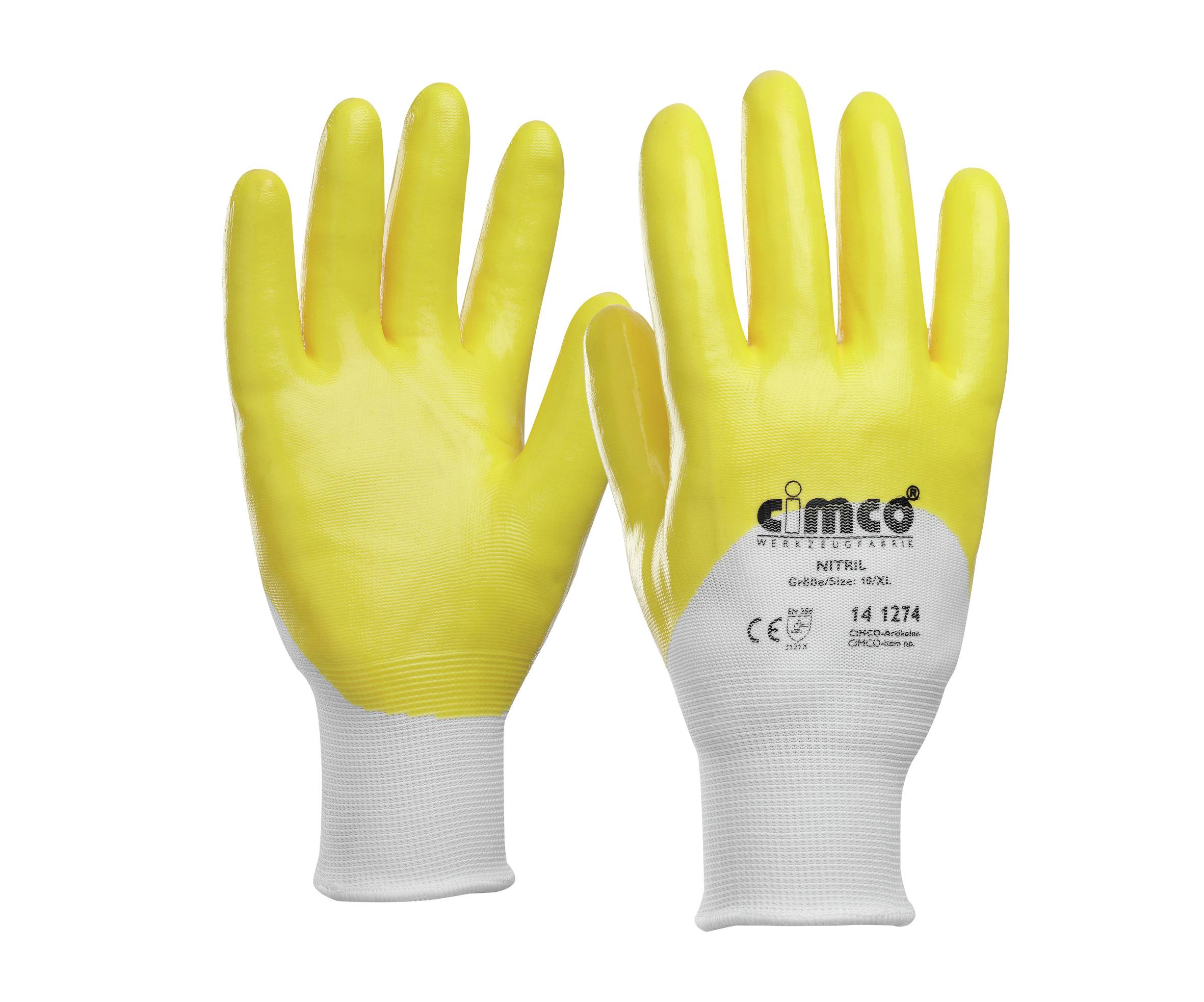 Cimco 141273 - Werkstatthandschuhe - Weiß - Gelb - L - EUE - Erwachsener - Unisex