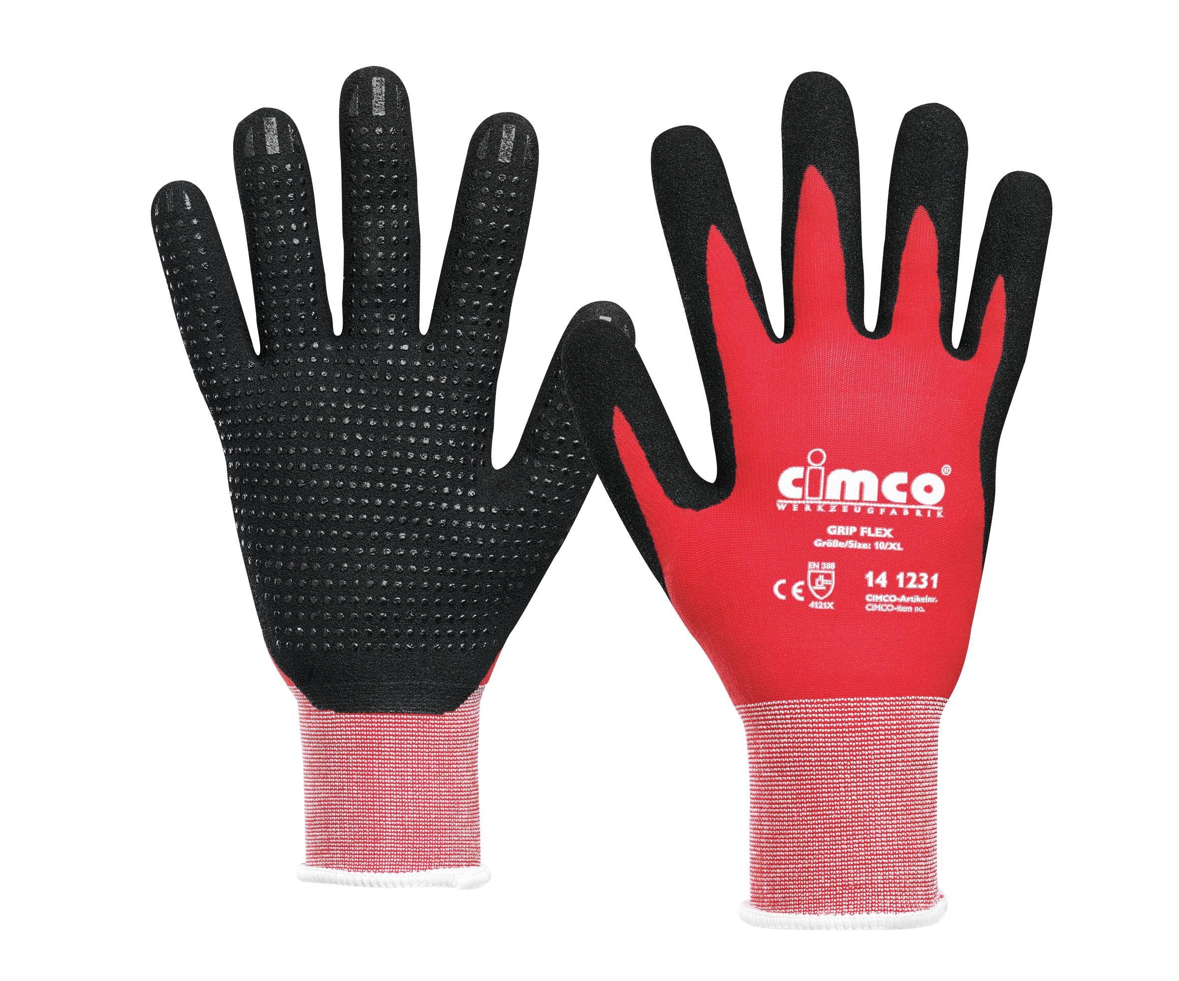 Cimco 141233 - Werkstatthandschuhe - Schwarz - Rot - XXL - EUE - Erwachsener - Unisex