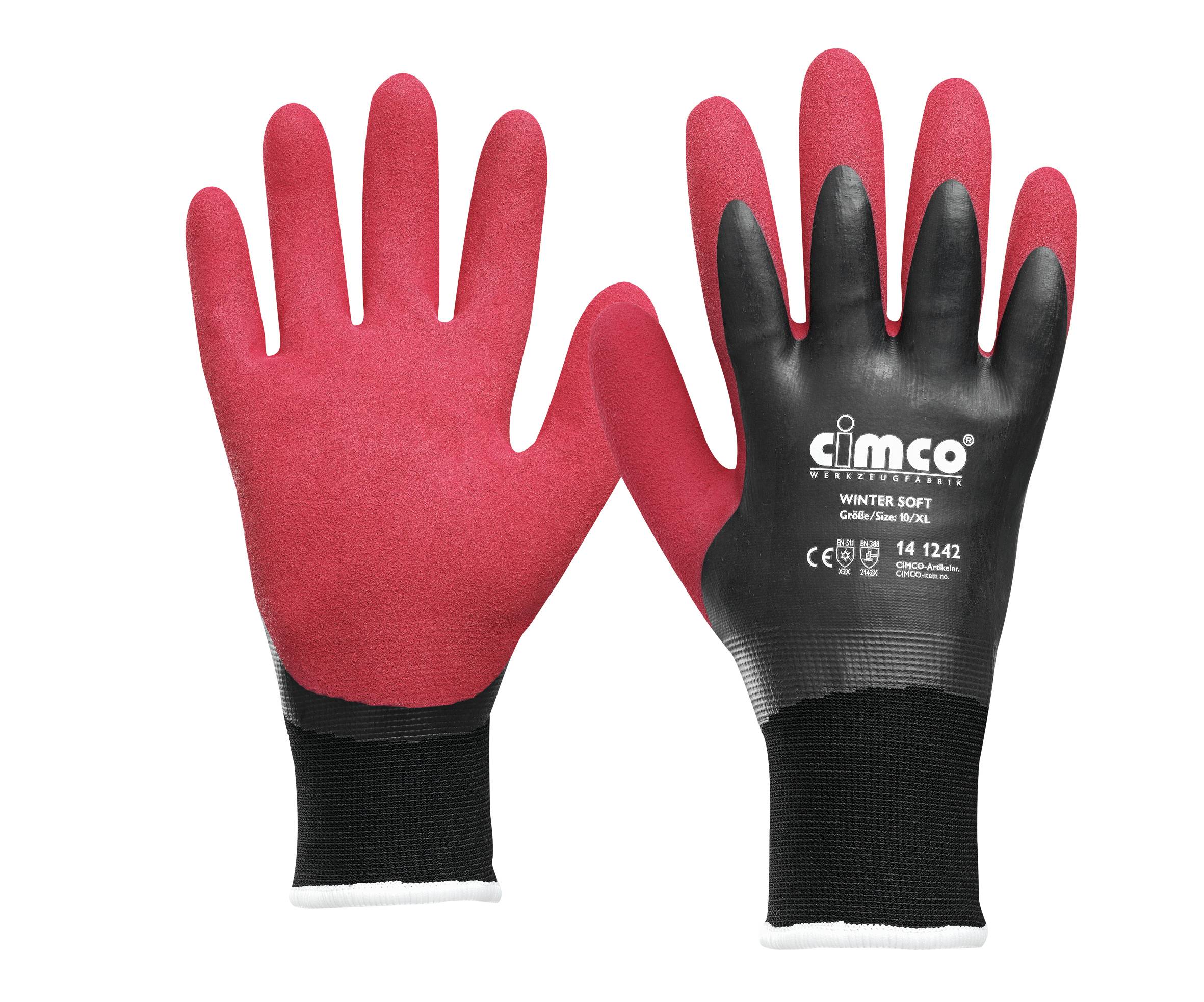 Cimco 141241 - Werkstatthandschuhe - Schwarz - Rot - L - EUE - Erwachsener - Unisex
