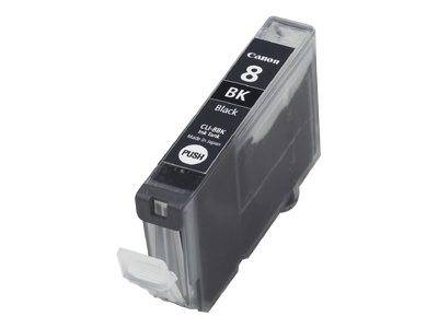 Schwarze Canon 8 Tintenpatrone für einen Drucker, gekennzeichnet mit „BK