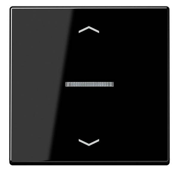 Schwarzer Touch-Panel-Schalter mit Pfeilen nach oben und unten, schlankes und modernes Design.