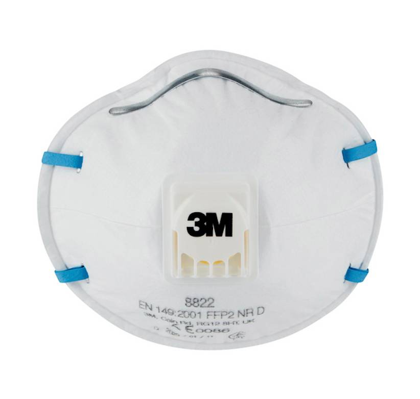 3M 8822 FFP2, Tasse, FFP2, Blau, Weiß, Einfarbig, Universalgröße, Erwachsener
