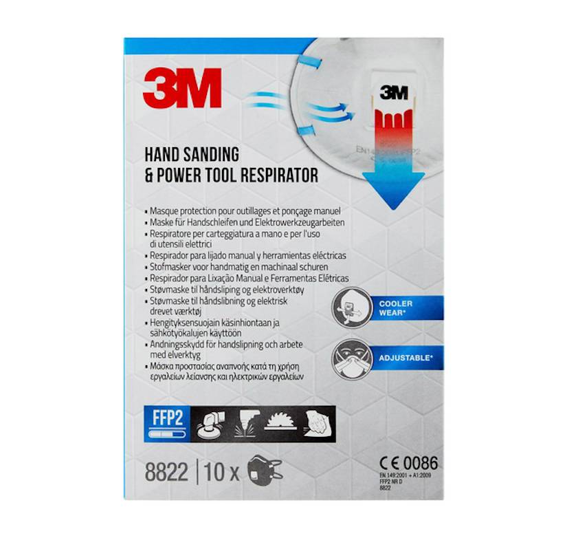 3M 8822 FFP2, Tasse, FFP2, Blau, Weiß, Einfarbig, Universalgröße, Erwachsener