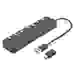 DIGITUS USB 3.0 Hub, 7-port, schaltbar, Aluminium Gehäuse