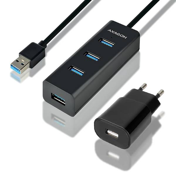 AXAGON HUE-S2BP - USB 3.2 Gen 1 (3.1 Gen 1) Type-A - USB 3.2 Gen 1 (3.1 Gen 1) Type-A - 5000 Mbit/s - Schwarz - Kunststoff - 1,2 m