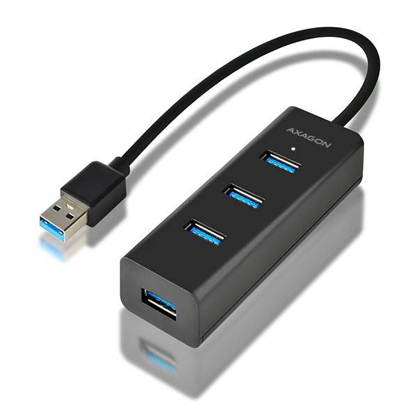 AXAGON HUE-S2B - USB 3.2 Gen 1 (3.1 Gen 1) Type-A - USB 3.2 Gen 1 (3.1 Gen 1) Type-A - 5000 Mbit/s - Schwarz - Kunststoff - 0,3 m
