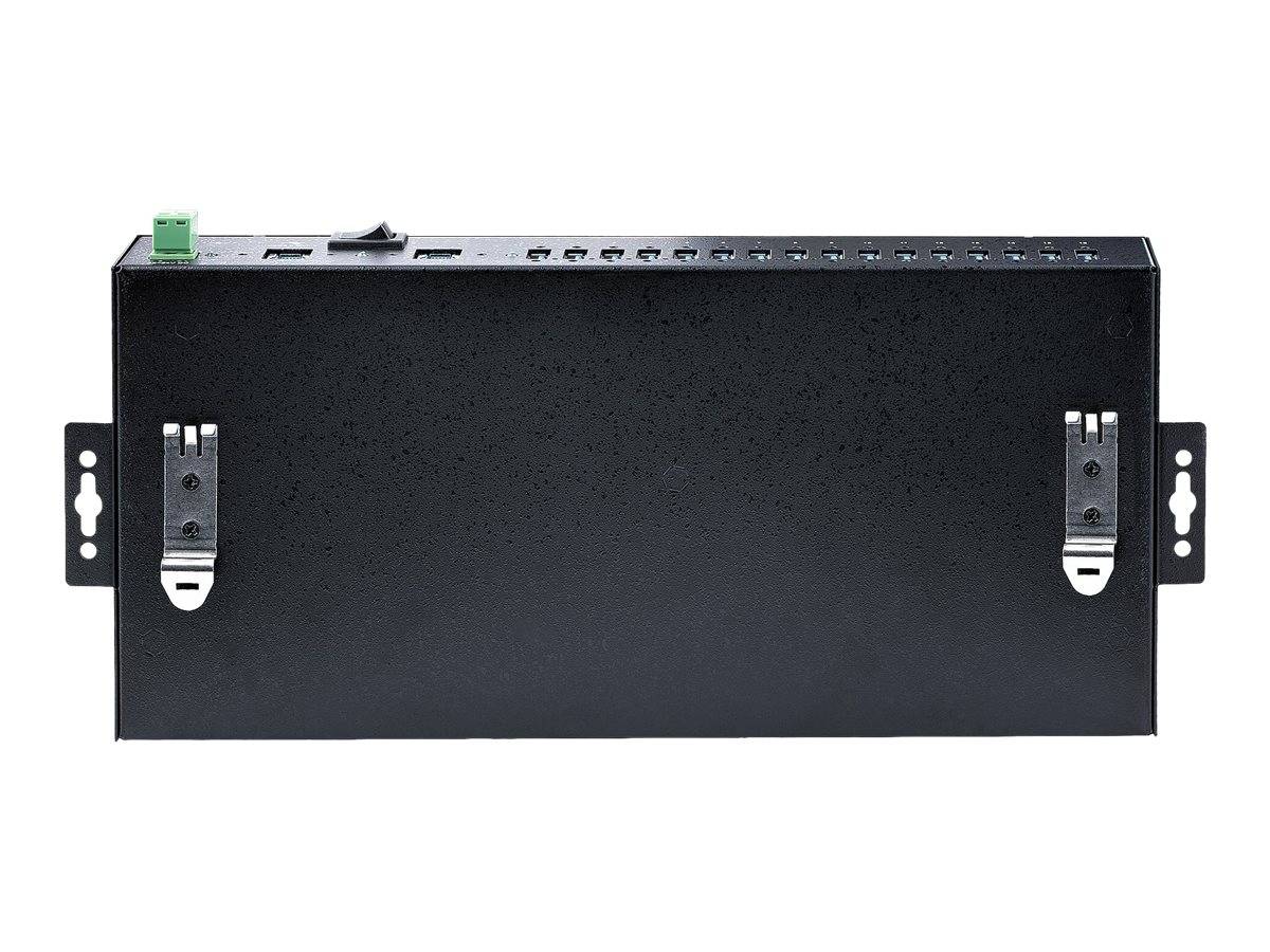 StarTech.com 16-Port Industrial USB 3.0 Hub 5Gbps, Metal, DIN/Surface/Rack Mountable, ESD Protection, Terminal Block Pow