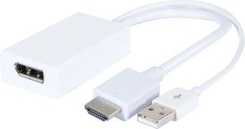 HDMI zu DisplayPort 1.2 Adapter, HDMI St. / DisplayPort Bu. + USB St. für Stromversorgung
