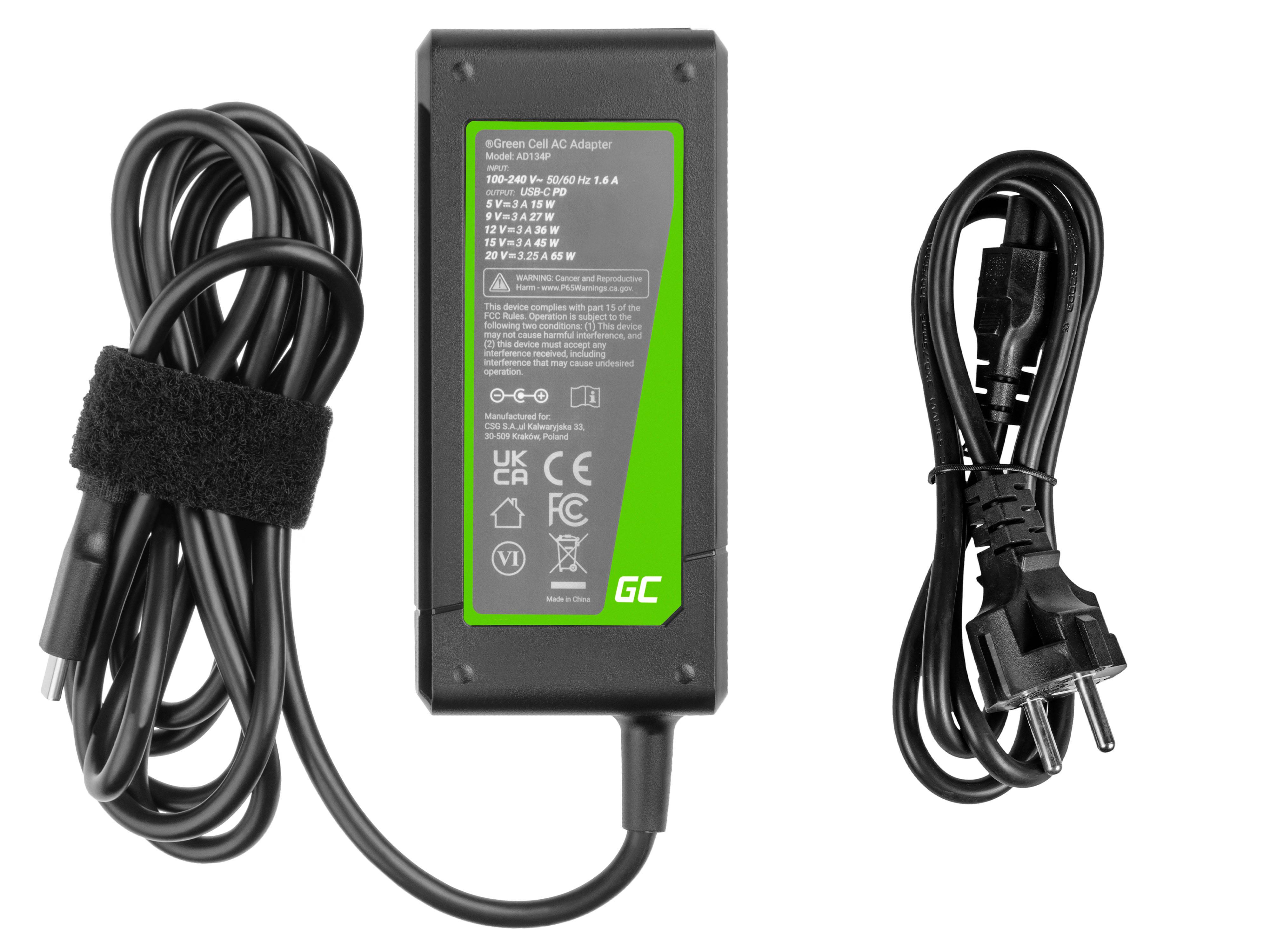 Green Cell PRO - Netzteil - USB-C - AC - 65 Watt