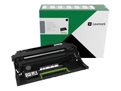 Lexmark-Druckertonerpatrone, dargestellt vor ihrer grün-weißen Produktverpackung.
