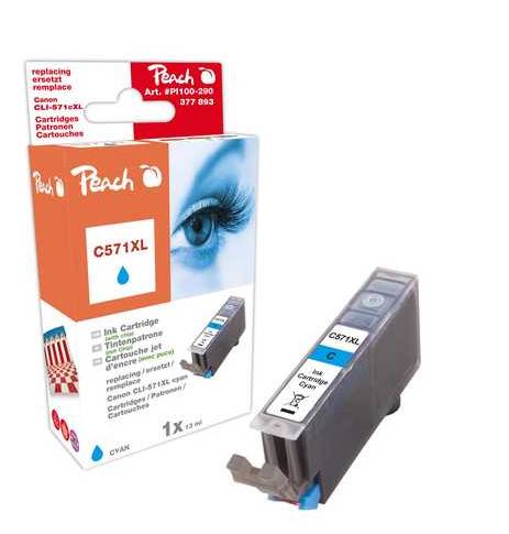 Peach 13 ml - XL - Cyan - kompatibel - Tintenpatrone (Alternative zu: Canon CLI-571XL)