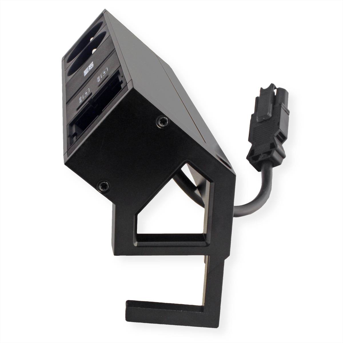 BACHMANN DESK2 2xUTE 1xUSB A/C 22W 1xCM 0,2m GST18 RAL9005