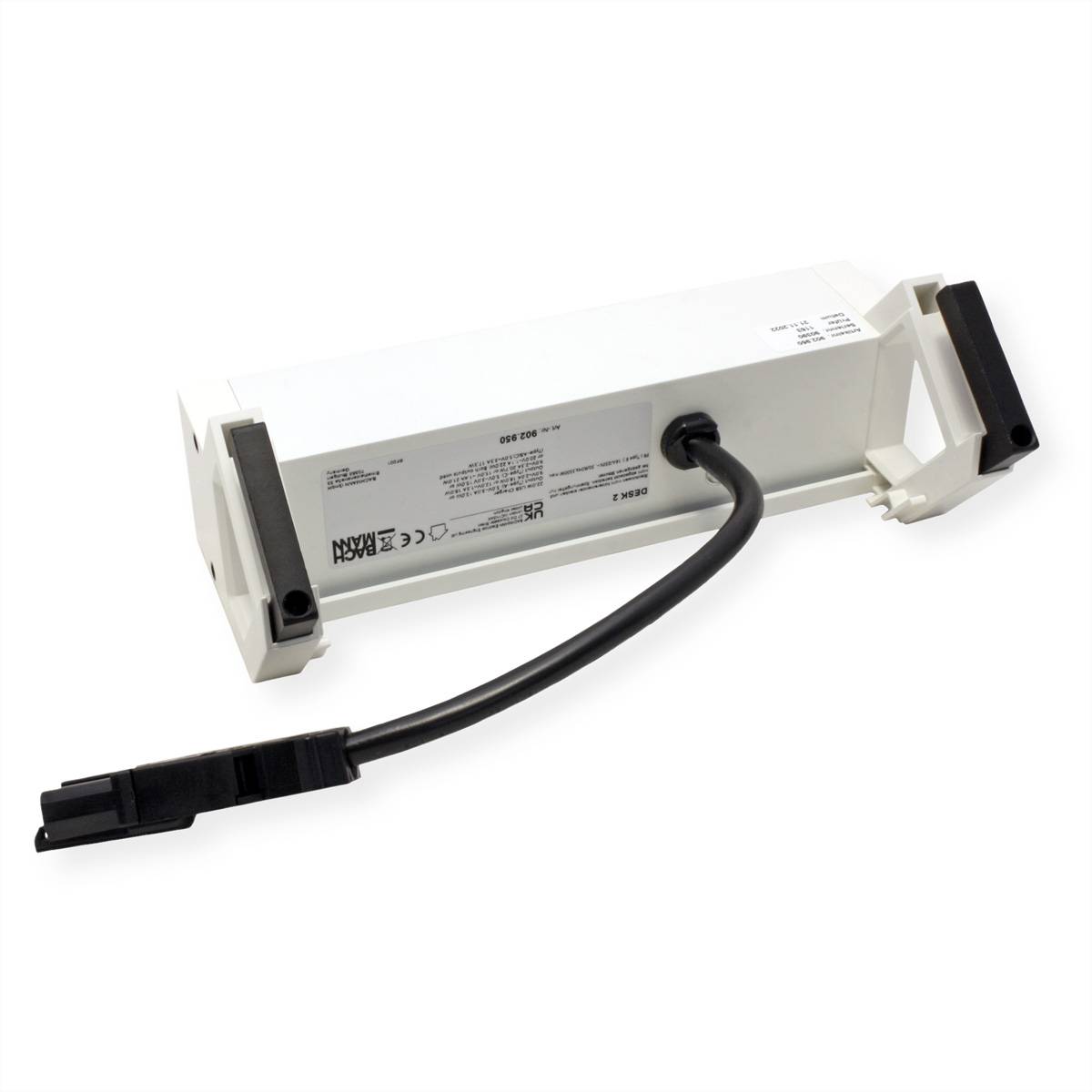 BACHMANN DESK2 2xUTE 1xUSB A/C 22W 0,2m GST18 RAL9010