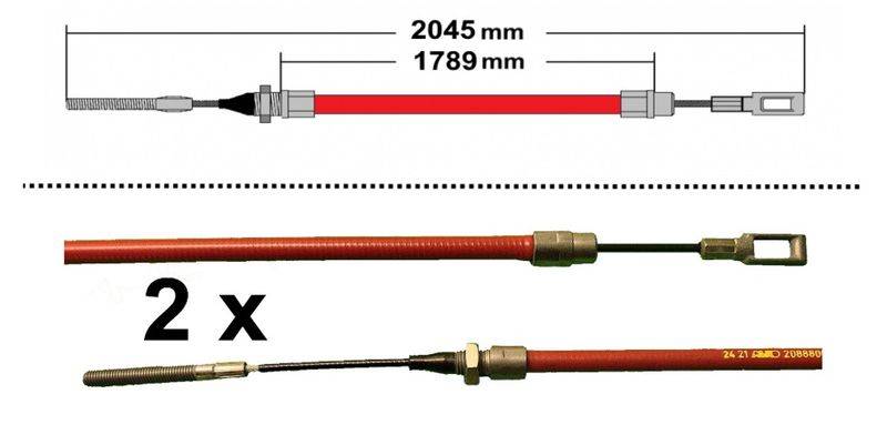 2 x ALKO - Bremsseil Longlife - HL: 1789mm - GL: 2045mm 248866305
