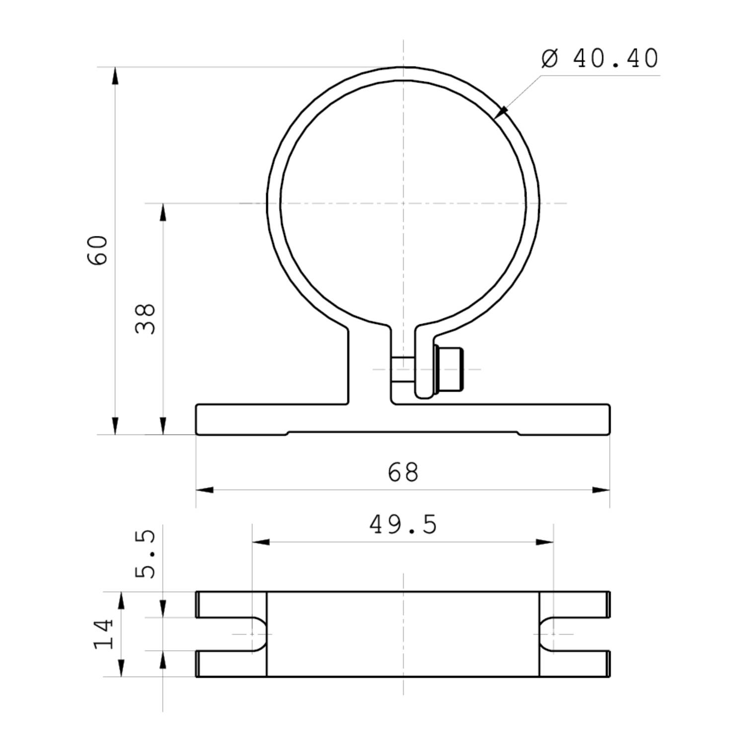 LED2WORK TUBELED_40 II 210200-06, Leuchtenhalter, 360°, 1 Paar