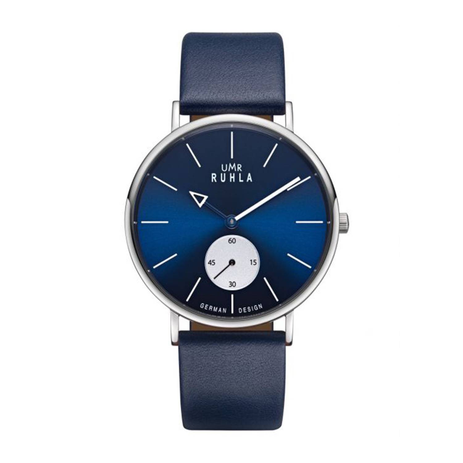 UMR RUHLA Armbanduhr, Quarz, analog, Edelstahl, Mineralglas, Lederarmband, 3 bar