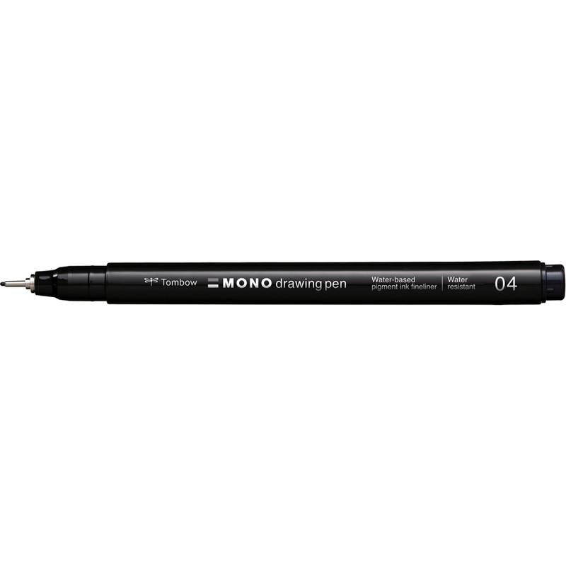 Tombow Fineliner MONO drawing pen, schwarz, Strichstärke 04