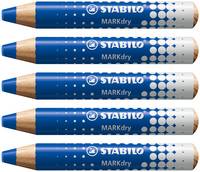 STABILO MARKdry, 5 Stück(e), Blau, Blau, Rund, Holz, 1 cm
