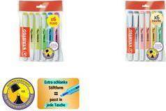 STABILO Textmarker swing cool FLUO, 6er Ecopack Keilspitze, Strichstärke: 1,0