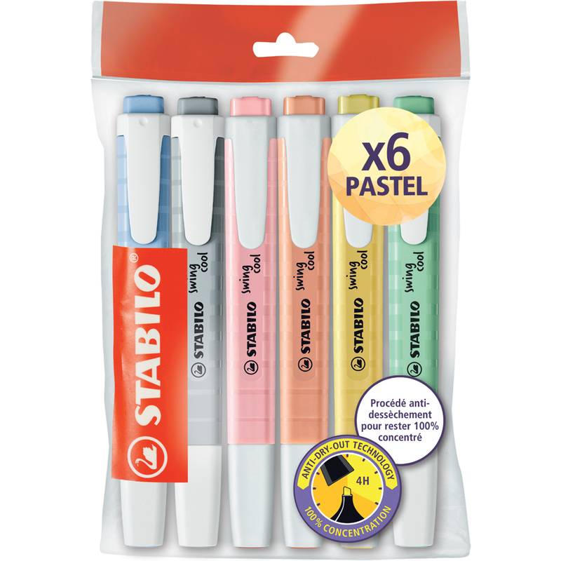 STABILO Textmarker swing cool PASTEL, 6er Ecopack