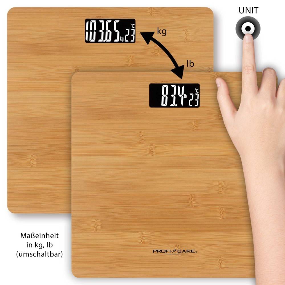 PROFI CARE Personenwaage m.Therm. PC-PW 3103 Bambus