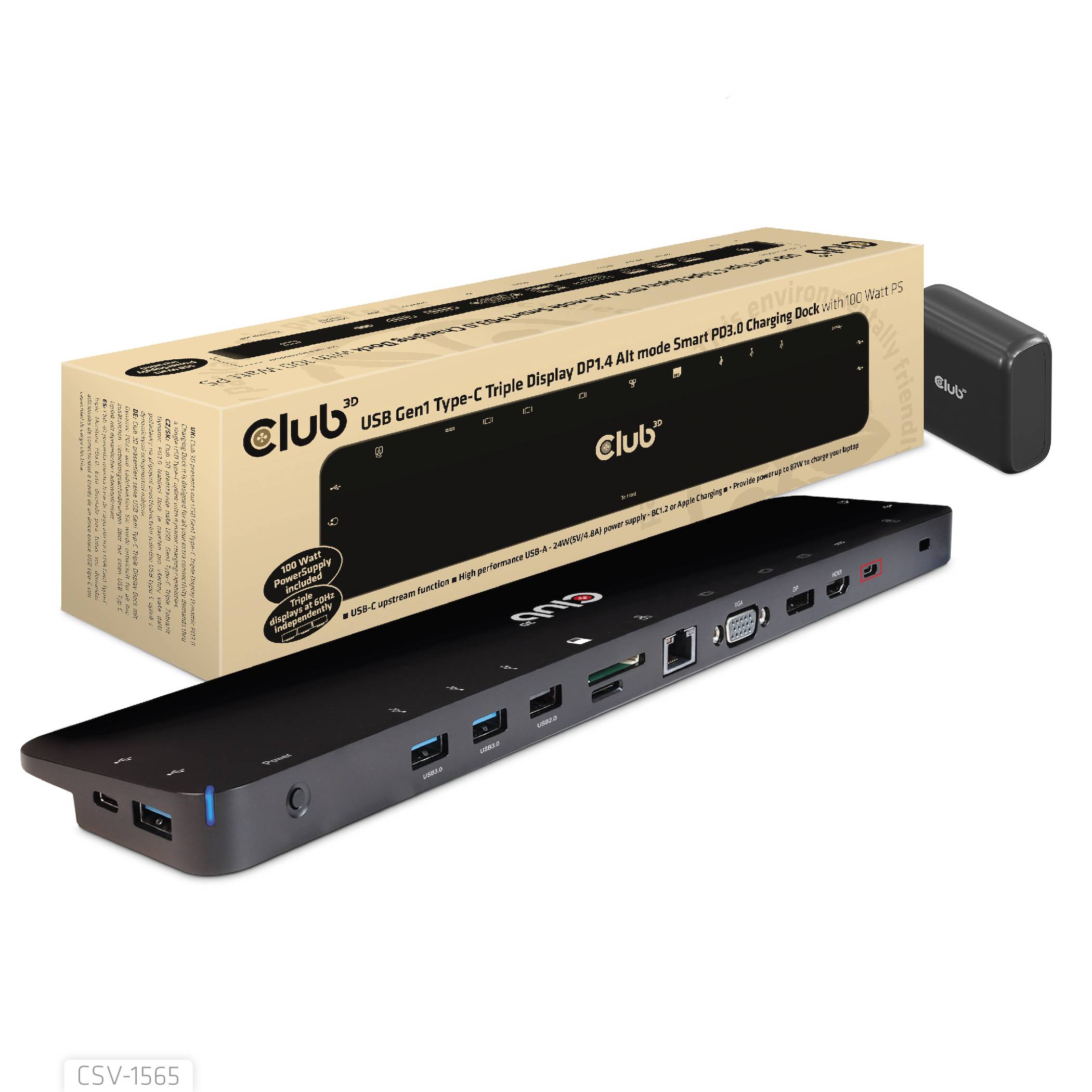 4K ChargingDock USB-C -5xUSB3 DP HDMI VGA LAN 100W