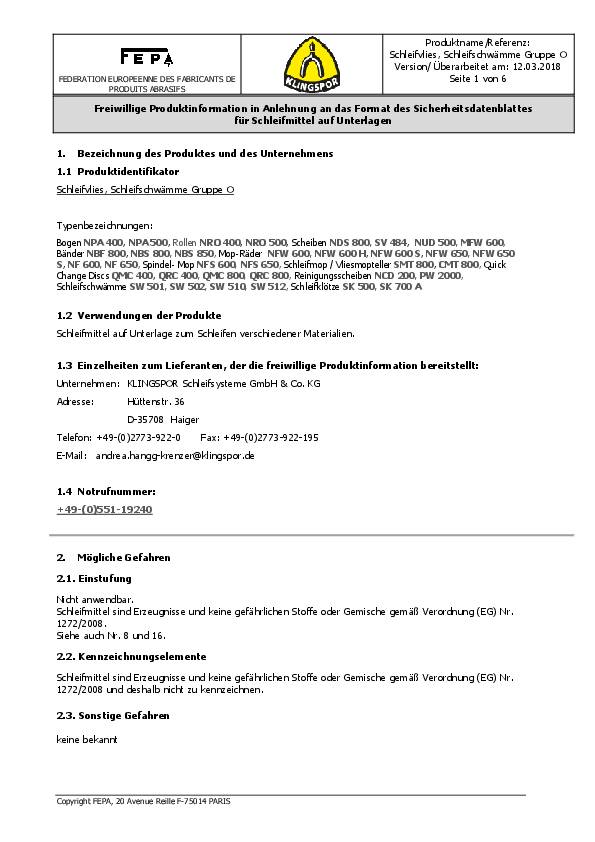 Schleifvliesrolle NRO 500 L.10m B.150mm ultra fine grau KLINGSPOR