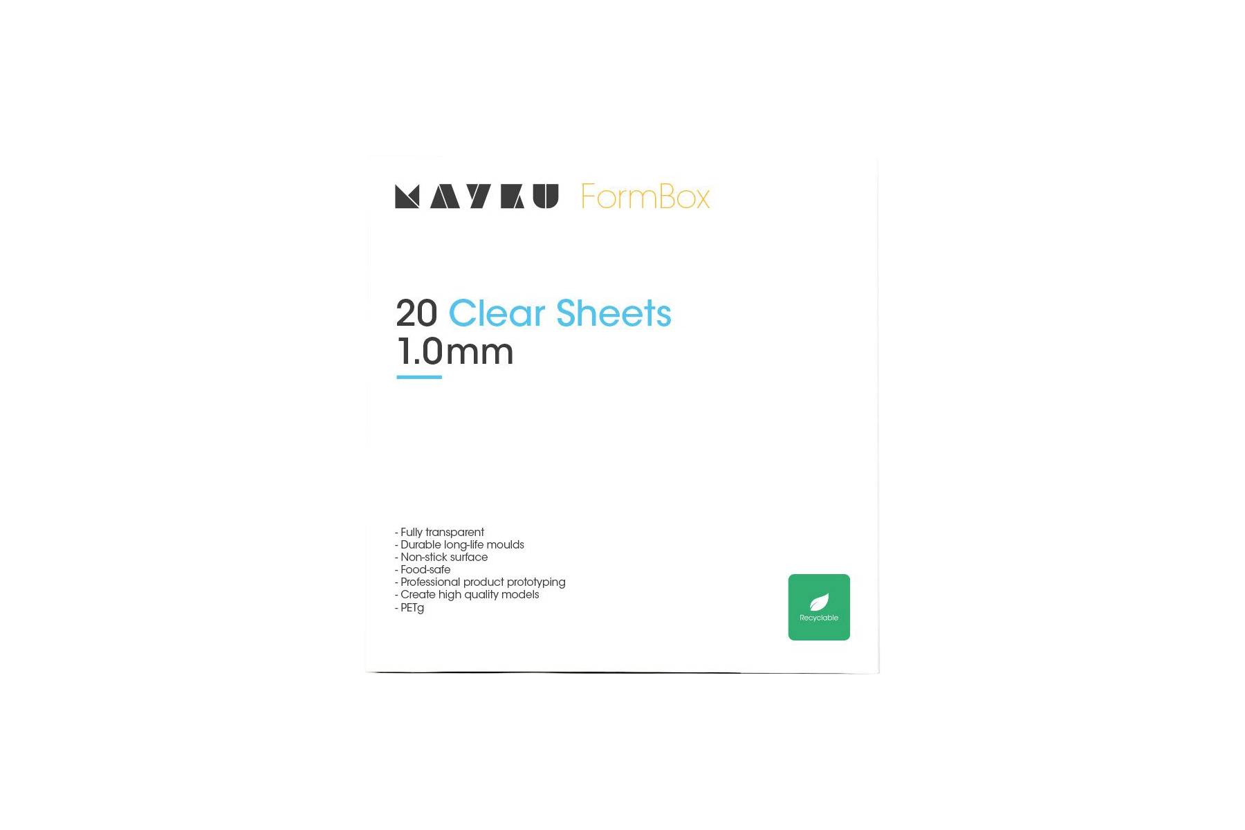 Mayku Clear Sheets 20er Pack für die Mayku FormBox: ein Vakuumformer für den Schreibtisch, der