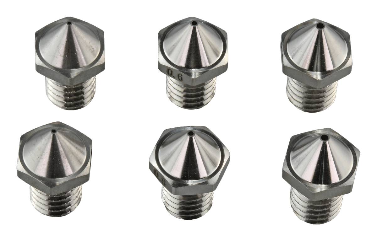 Flashforge Creator 3 Pro / Creator 4 Steel Nozzle Set - 0.4/0.6/0.8 mm - 6-pack