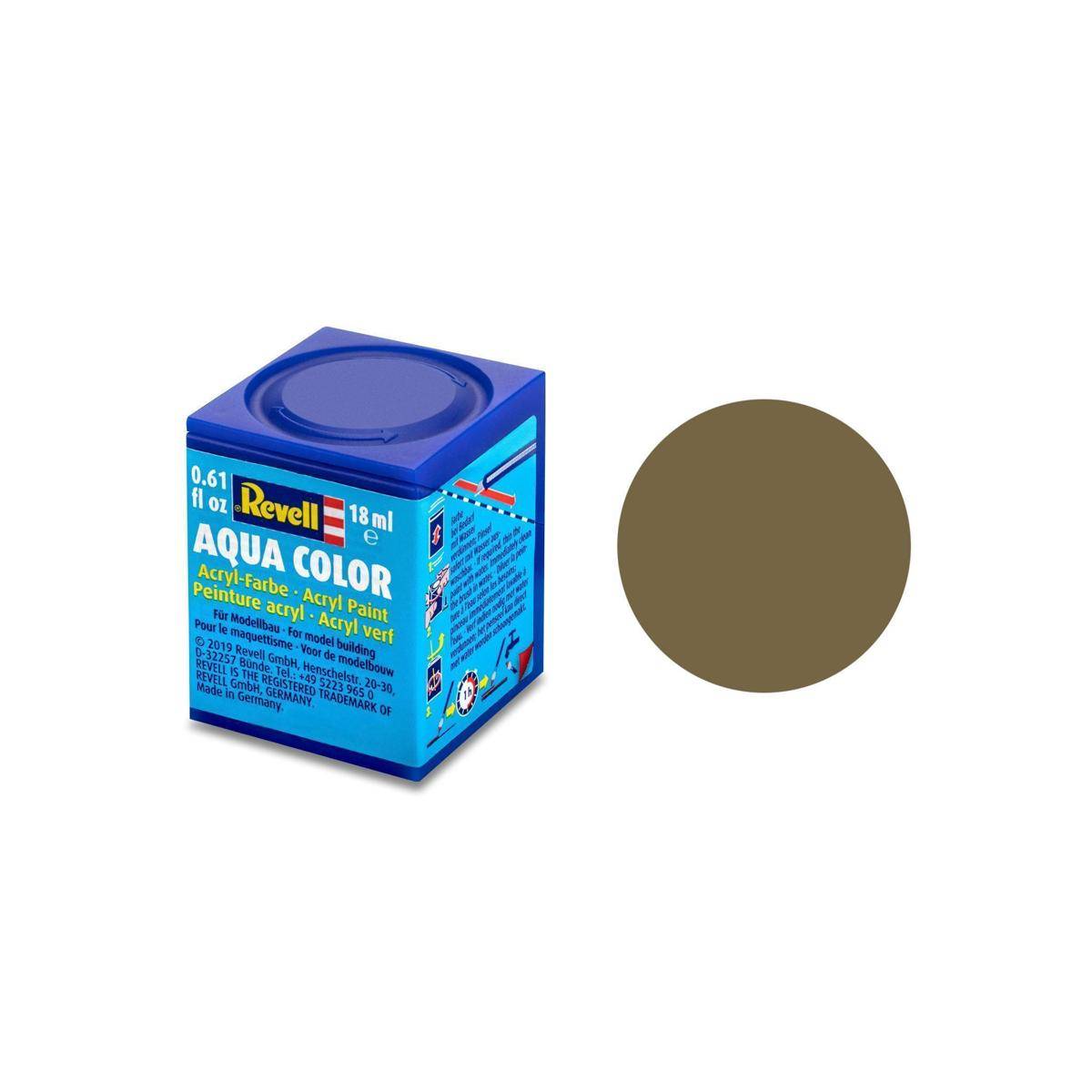 Modellbau-Farbe auf Wasserbasis, Khakibraun matt, Aqua Color, 18 ml