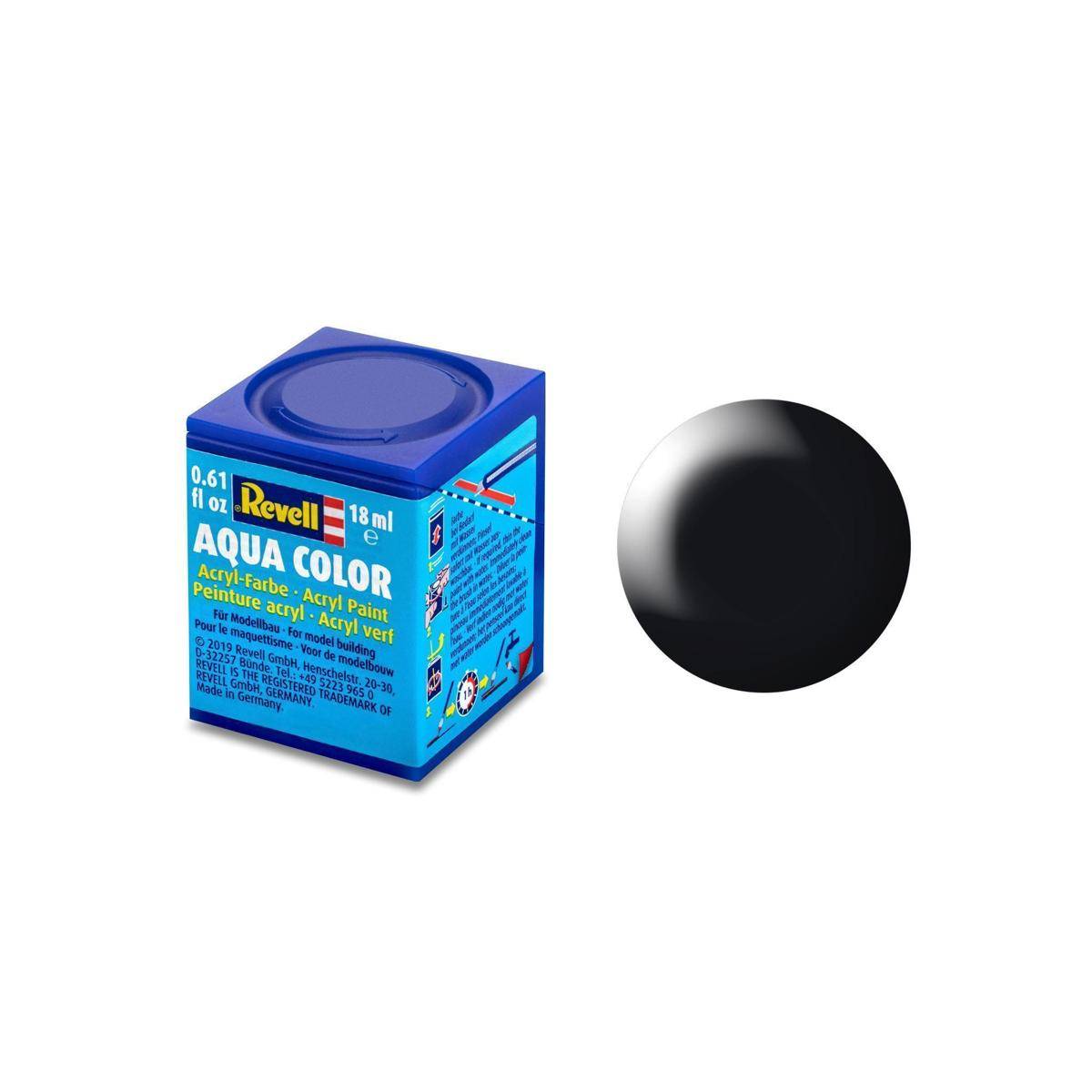 Modellbau-Farbe auf Wasserbasis, schwarz seidenmat,t RAL 9005, 18ml