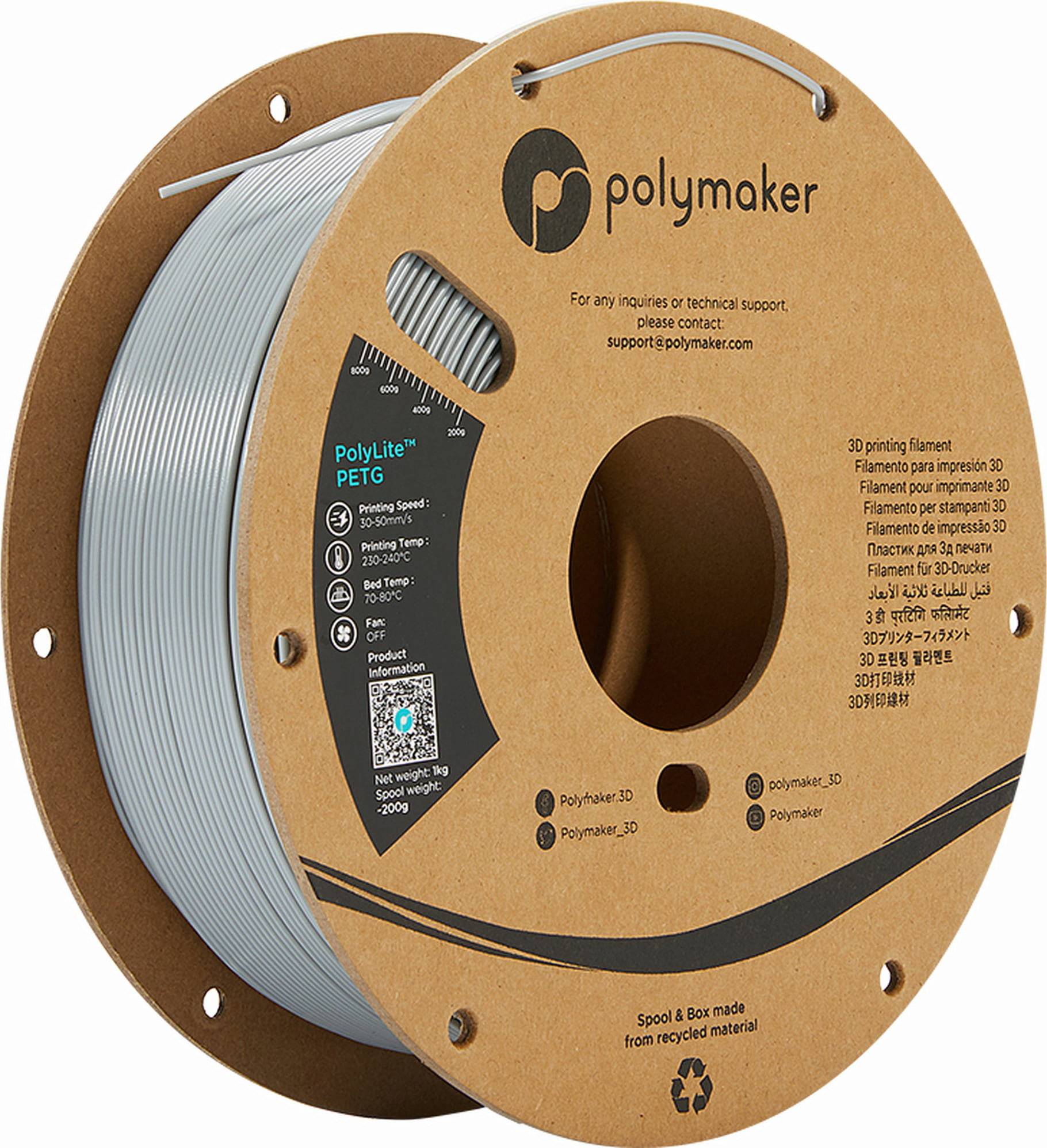 Polymaker PolyLite PETG Grau - 1,75 mm